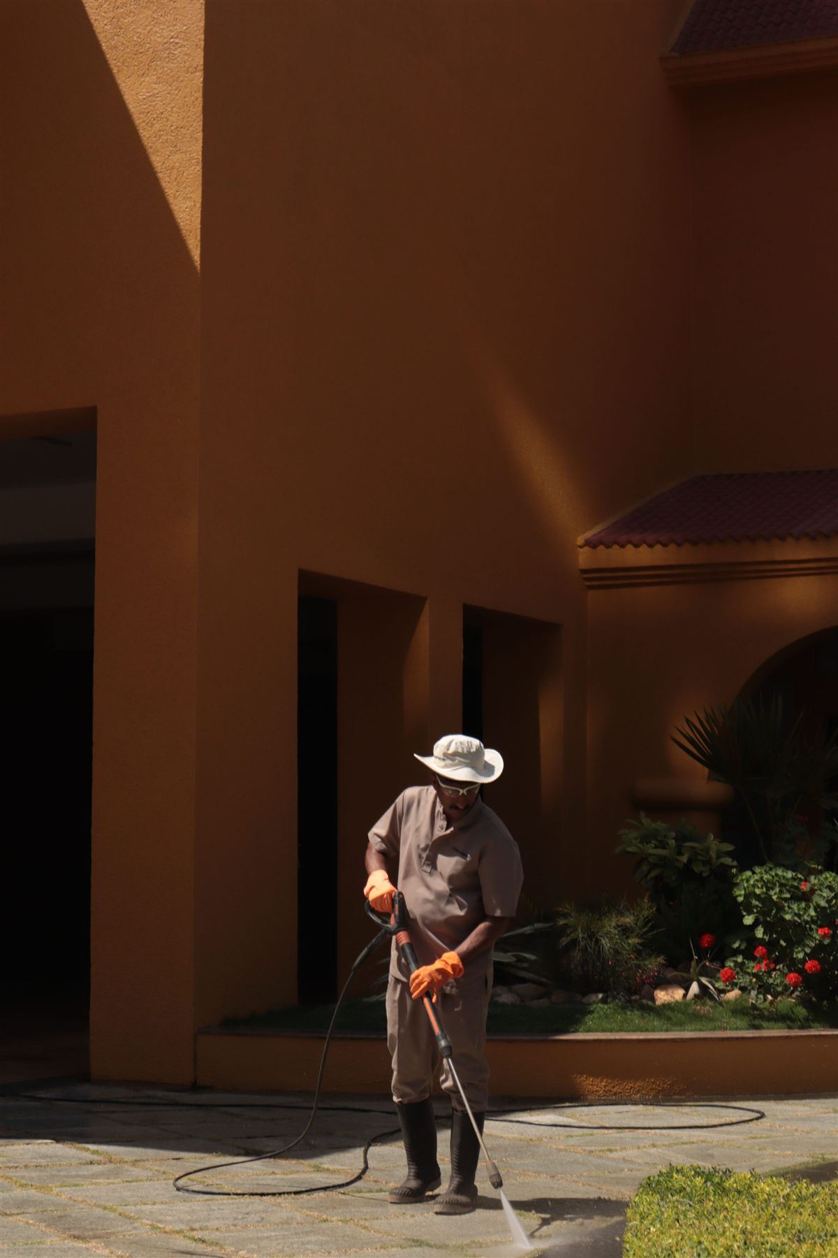 Patio and sidewalk pressure washing — representative finish example